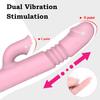 Doppelzungen-Vibrationsdildo mit wärmendem Teleskop-Rotationsvibrator für Frauen, Anal-Vaginal-Klitoris-Stimulator-Sexspielzeug