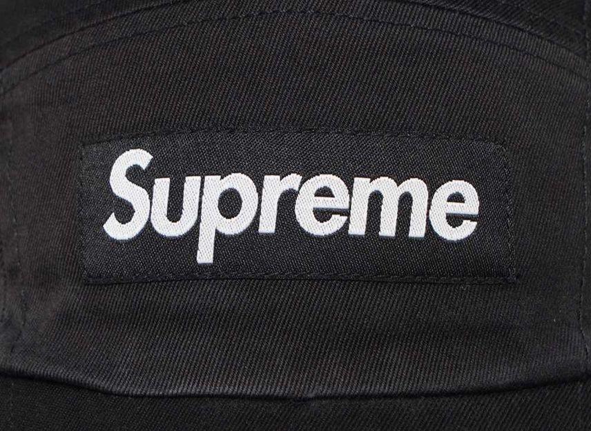 Supreme Gorra de Campo de Sarja de Chino Lavada Negra