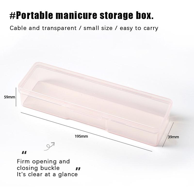 

Transparent Nail Storage Box Multifunctional Dust-proof Plastic Make Up Brushes Organizer High-capacity Container рожевий