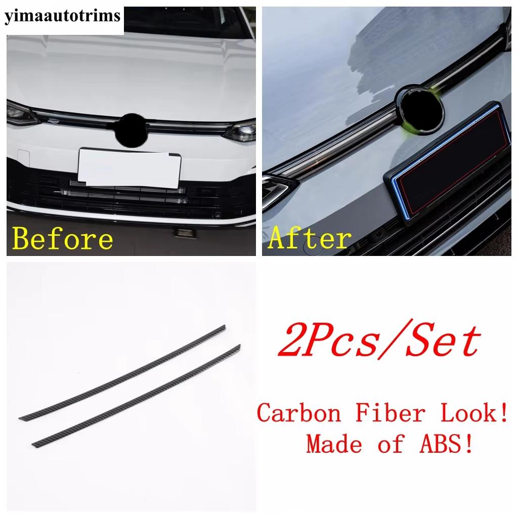 

Front Hood Bonnet Head Engine Grill Decor Strip Cover Trim Carbon Fiber Red Accessories For VW Volkswagen Golf 8 MK8 - 2024 Carbon Fiber Look