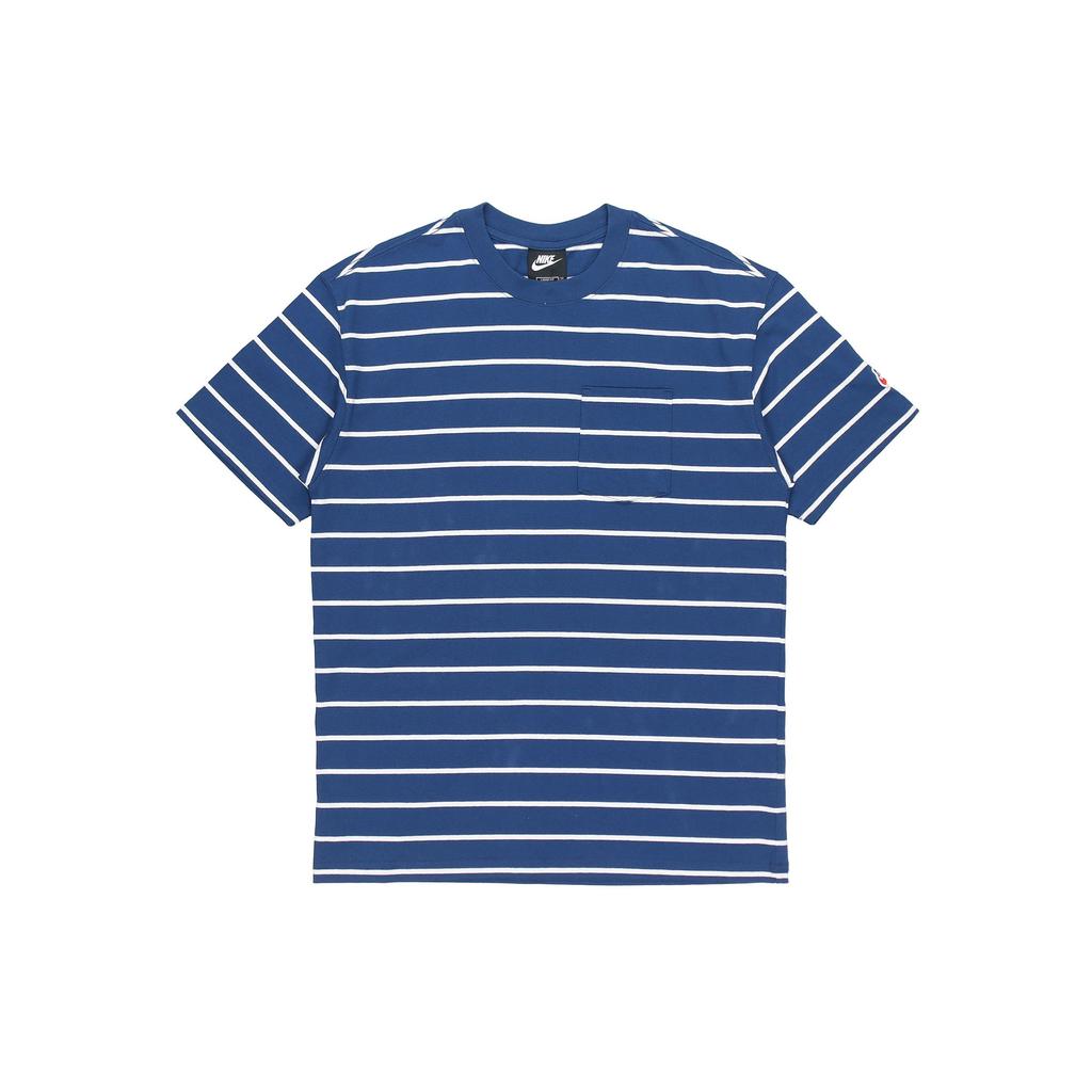 Nike Sportswear Striped Crew Neck Short Sleeve T-Shirt Men Tops Coastal-Blue DM8880-490