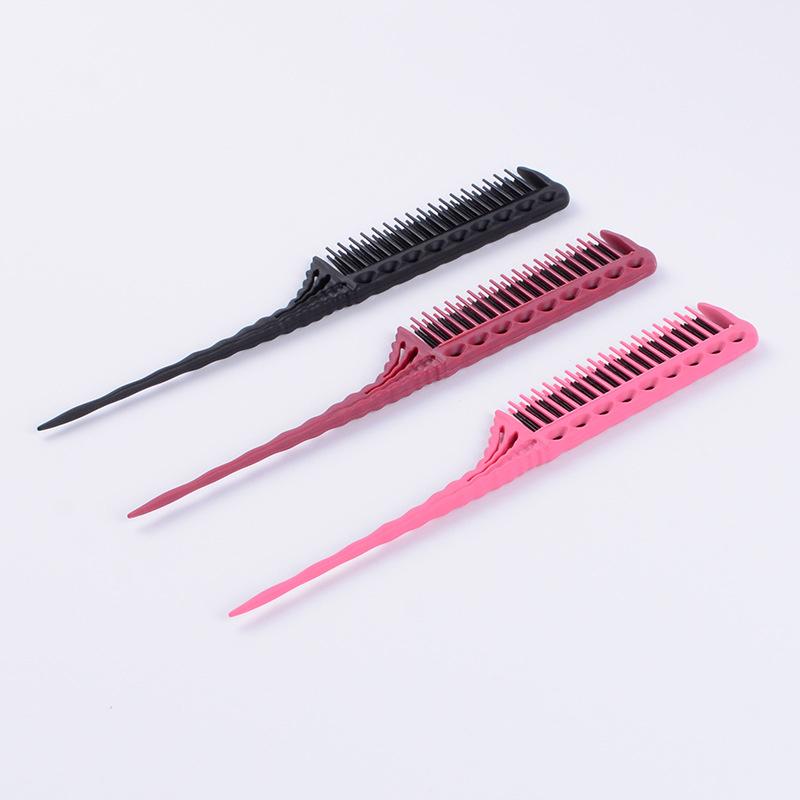 1Pc Professional Hair Combs Tip Tail Comb Barber Hairdressing Comb 3-Row Teeth Detangling Comb Salon Tools Barber Accessories