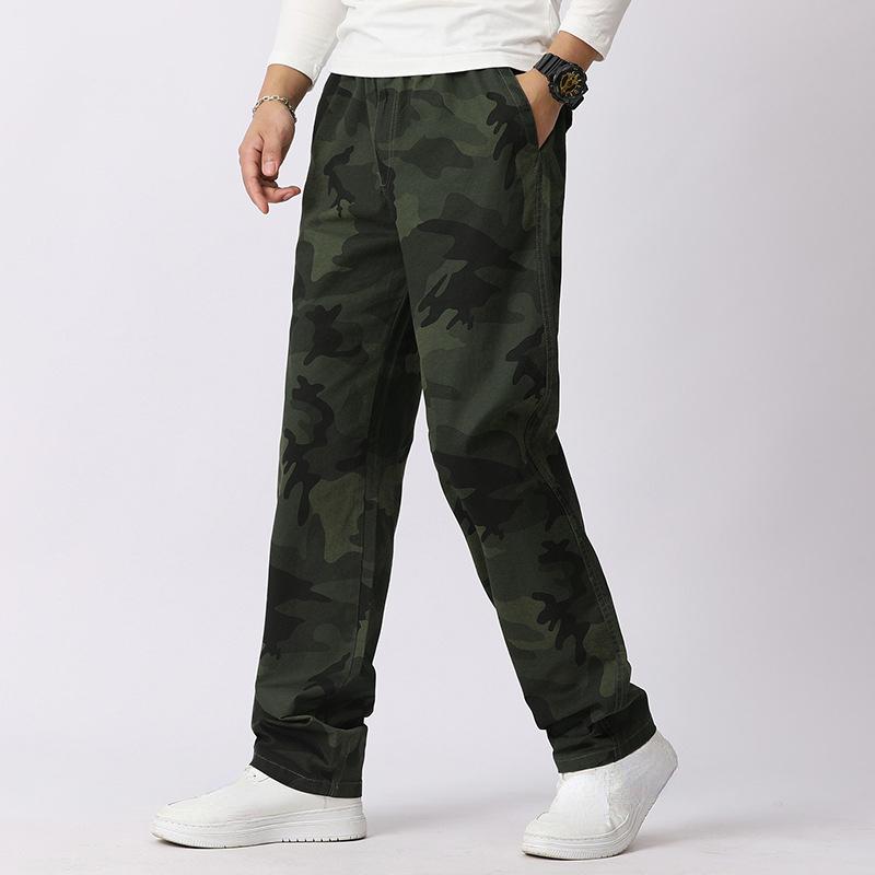 Men's Cotton Large Size Work Pants Men's Casual Straight Camouflage Work Pants Men's Fall Large Size Cotton Pants