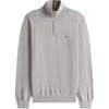American Vintage Logo Embroidered Design Pullover Half High Neck Versatile Warm Knit Sweater Men Sweater Light-Gray 78J9329-030
