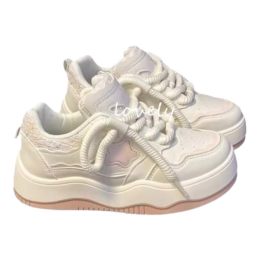 2025 new thick-soled velvet shoes spring and autumn versatile little white shoes women's casual board shoes female students warm cotton shoes