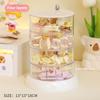 3/4/5-lagiger drehbarer Schmuckorganizer - Aufbewahrungsbox aus Kunststoff mit mehreren Ebenen, transparenter Haargummi-Ständer für den Schminktisch