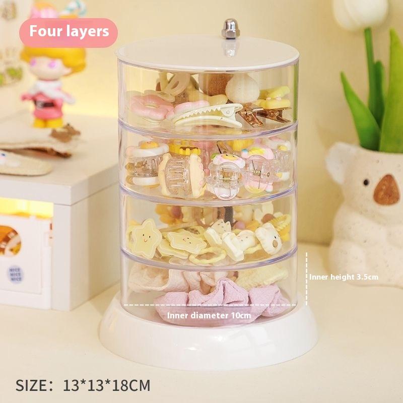 3/4/5-Layer Rotating Jewelry Organizer - Plastic Multi-Tier Storage Box, Transparent Hair Ring Display For Dressing Table