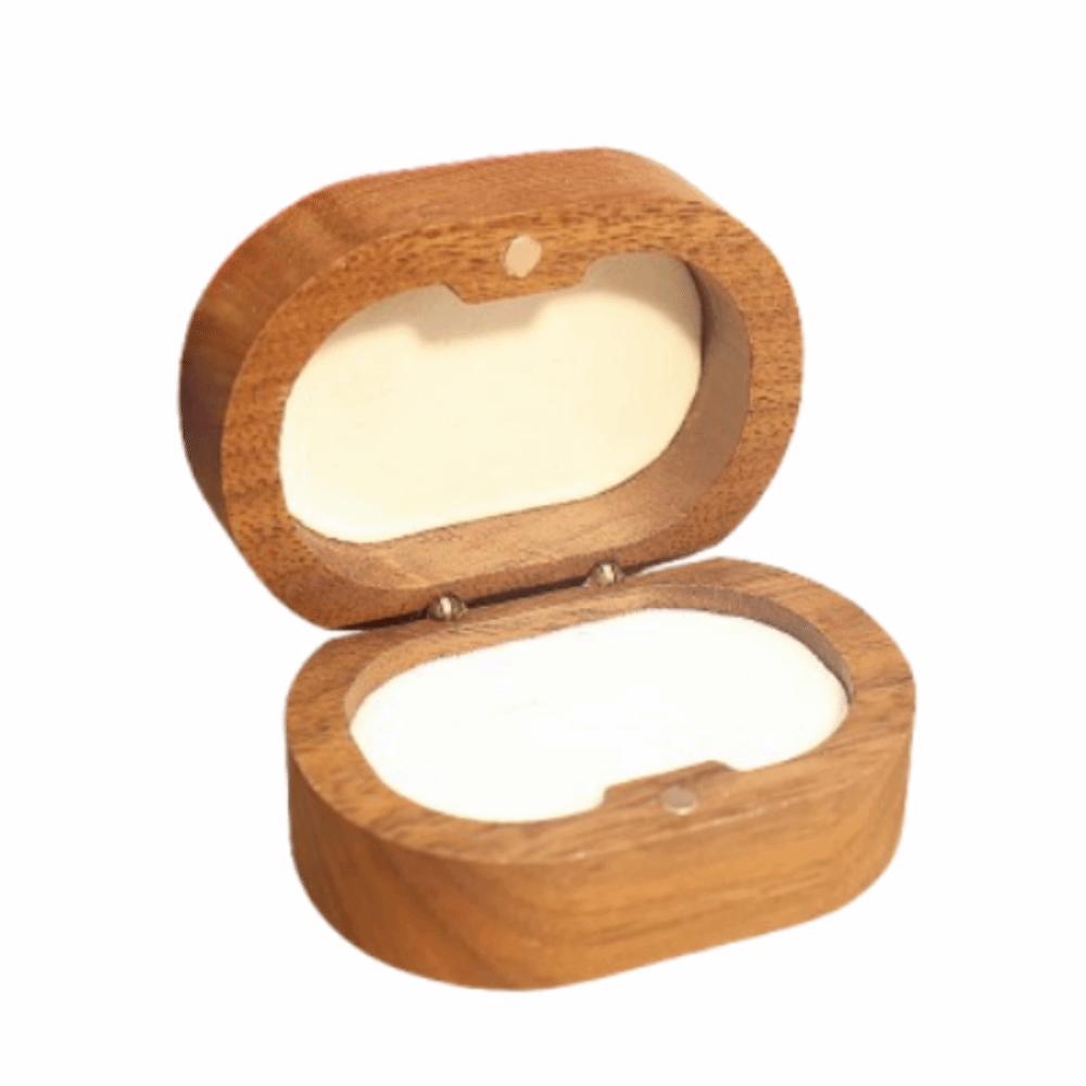 

Double Slots Rings Bearer Box Handmade Ring Display Box Walnut Wood Rings Box Ring Display белый