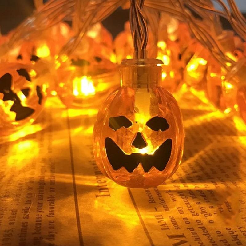 1.5m 10Led Halloween Light String Pumpkin Skull Eye Balls Ghost Festival Party Lantern Trick Or Treat Happy Halloween Day Decor