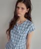Aueonoseuteljia Asymmetrical Check Half Shirt_Light Blue(Ob6Bl09)