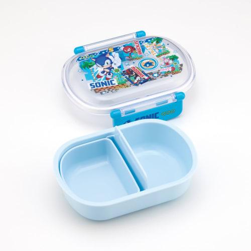 Skater Children's Bento Box, 360ml Capacity, with a Fluffy Lid, Made in Japan, Single Tier, Dishwasher and Microwave Safe, Sonic Design, for Boys (QAF