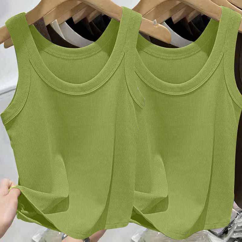 Modal Ribbed Spaghetti Strap Tank Top - Women's Versatile U-Neck Solid Color for Spring/Summer, Sports, Yoga, Base Layer.