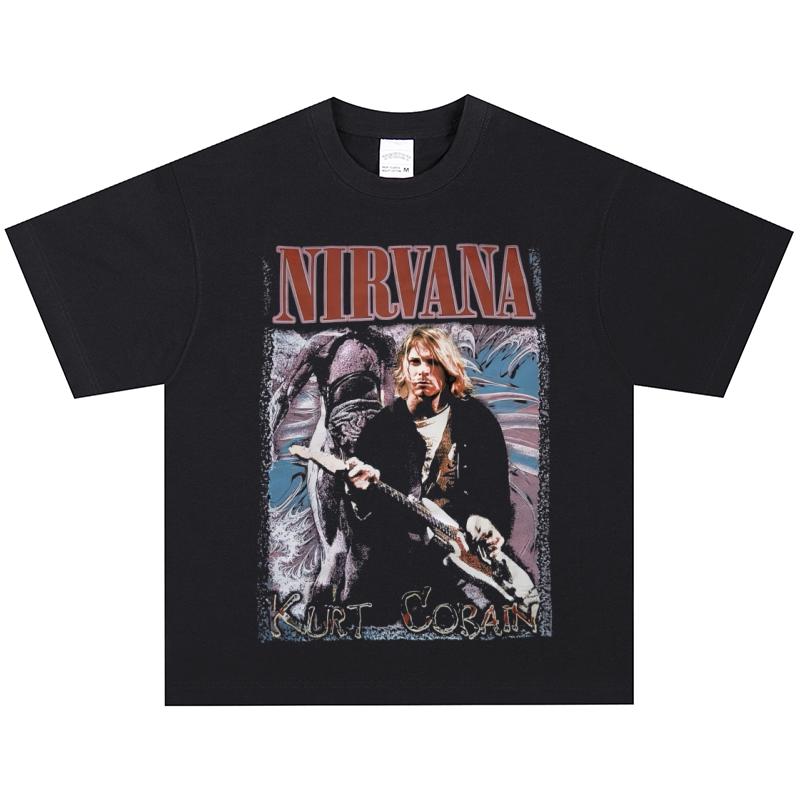 Футболка Nirvana Курт Кобейн, Мягкая ткань, Повседневная L