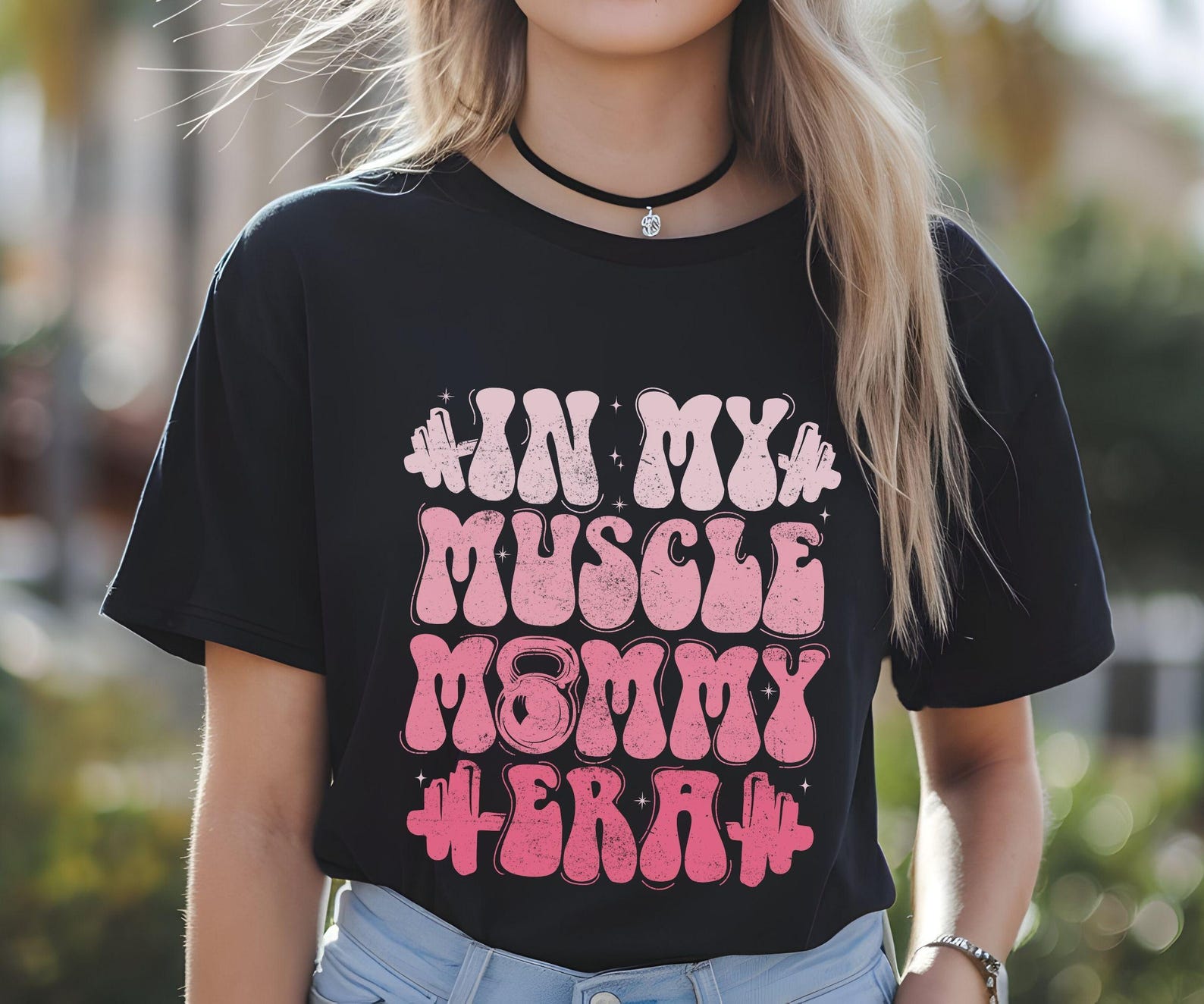 In My Muscle Mommy Era Funny Gym Shirt, Fitness Motivation T-Shirt for Strong Women, muscle mommy shirt S