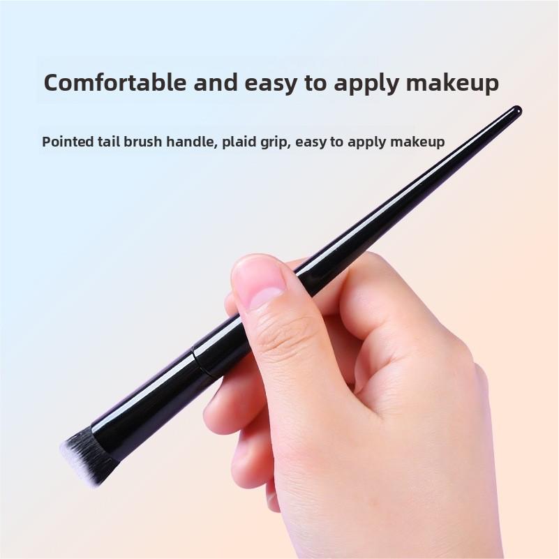Double Sided Slope Foundation Make-up Painting Brush Foundation Soft Fiber Hair Elegant Black Handle Makeup Brushes for Woman