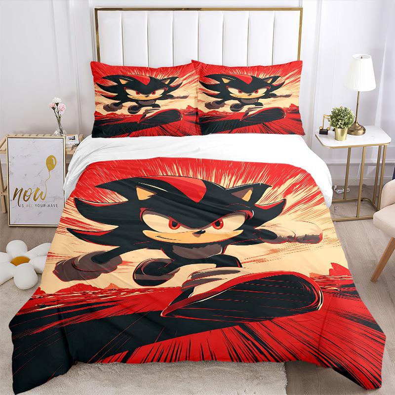3pcs bedding set Shadow Sonic Includes 1 Comforter + 2 Pillowcases, Without Pillow Inserts, Soft Comfortable, Lightweight Breathable, Printe