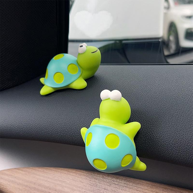 1/4Pcs Car Turtle Ornament Car Dashboard Rearview Mirror Cartoon Resin Animal Ornaments Mini Turtle Diy Decoration Accessories
