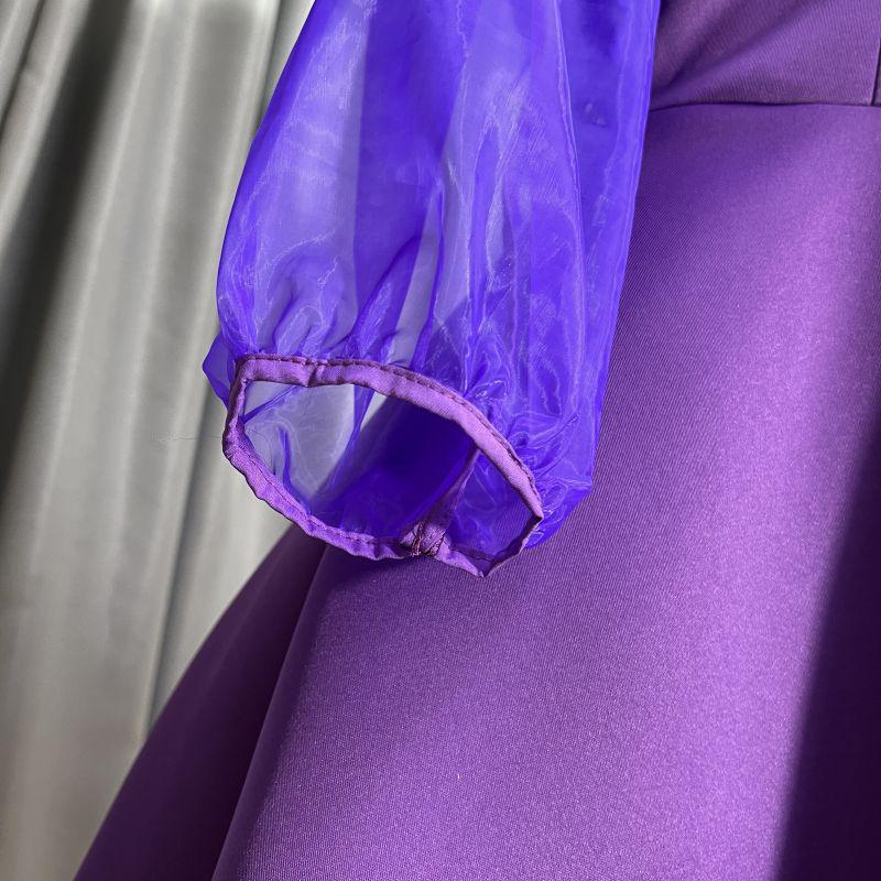 Damen Taillenbetonendes A-Linien-Kleid mit Puff- und Dreiviertelärmeln - Modisch und Bequem