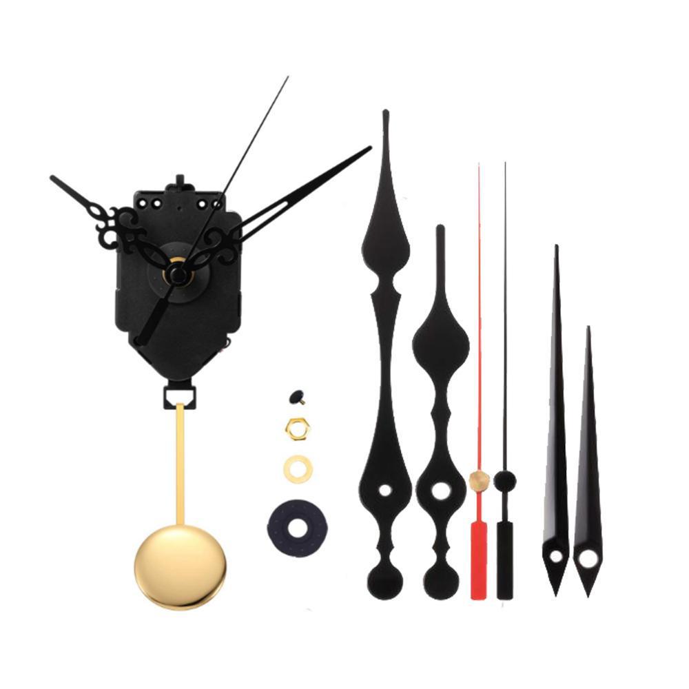 Quartz Clock Movement Set: Metal Hour, Minute & Second Hands with Pendulum In Various Shaft Lengths