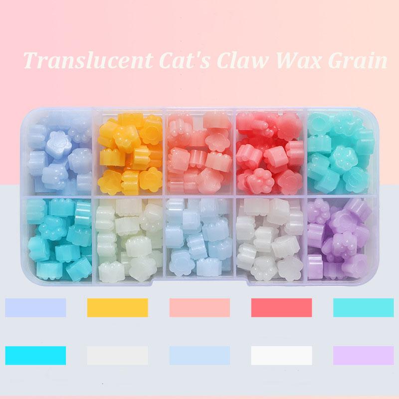 180Pcs Box Sealing Wax Beads, 10 Grids Cat's Paw, Cherry Blossom, Star Shape Sealing Wax Pellets for Wax Seal Stamp