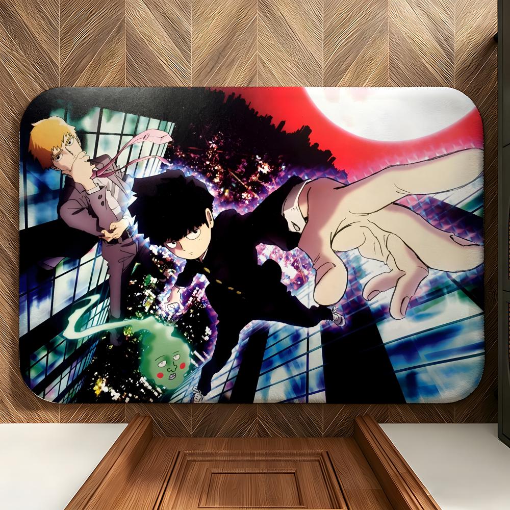 Anime M-Mob P-Psycho100 Floor Mat Soft Flannel Floor Mat Suitable for Entryways, Living Rooms, Bedrooms, and Bathrooms