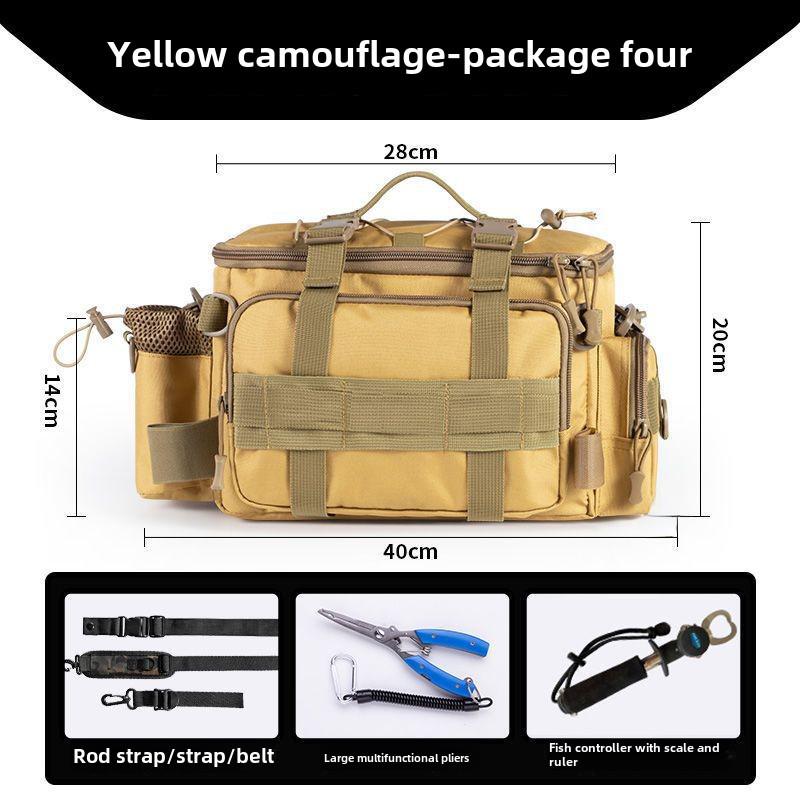 "Luya Multifunctional Waterproof Fishing Gear Waist & Messenger Bag – Large Capacity Rod & Storage Bag"