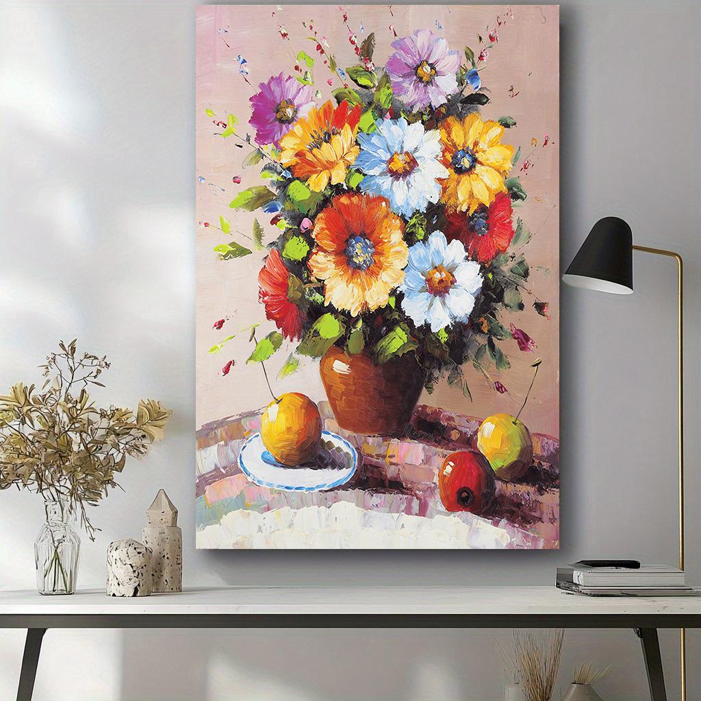 Pictură în ulei cu flori retro clasice Nordic, frumoase flori de perete, artă, poster pe pânză, imprimare, hol, imagine, cameră, decor pentru casă