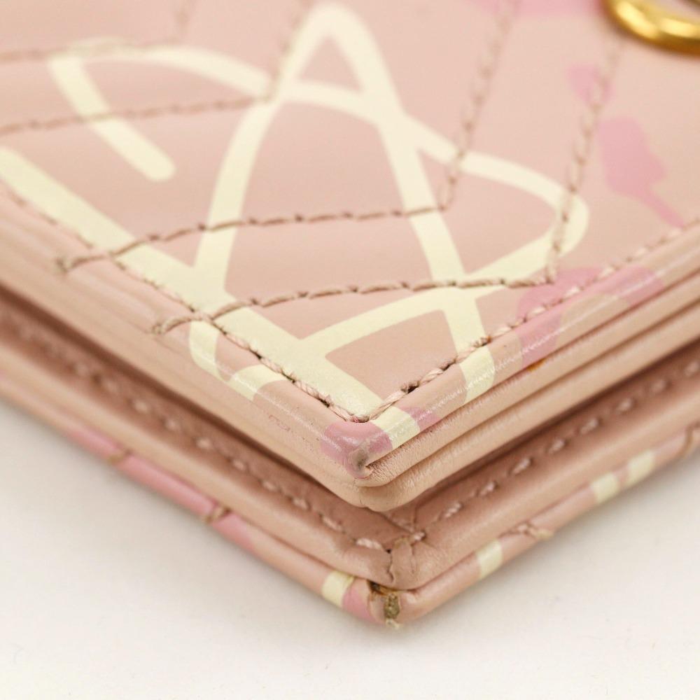 Gucci Compact Wallet Bi-Fold Wallet 449421 GG Ghost Card Case Pink Leather Women Used