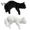 Cat Shelf Decoration Cute Figurine Computer Monitor Decor, 3D Printed Screen TV Topper, Small Kitten Car Dashboard Ornament for Rearview Mirror,