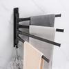 Black Swivel Towel Rack Aluminum Towel Holder Swing Arm Towel Rack  Bathroom Kitchen Laundry Room