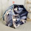 Wolf Family Moonlit Night Automatic Umbrella Compact 8 Rib Lightweight Foldable Design Durable Everyday Carry Umbrella Fashion Lovers