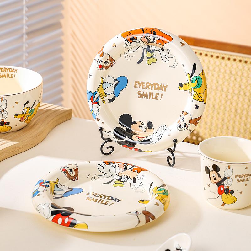 Light Luxury Michele Series Bowl Ceramic Tableware Cute Bowl Set Children'S Rice Bowl Cartoon Mug Household Plate