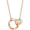 [CHERRY Knot] Women's Heart Mevius Necklace Popular Metal Hypoallergenic Pink Gold Silver Titanium CZ Diamond Ring Top Cute Dangle Necklace Stylish