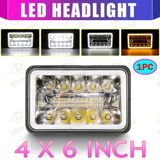 DOT 4x6  LED Headlight Hi/Low Beam For 1980 - 1988 Oldsmobile Cutlass Supreme