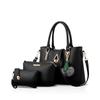 NICOLE & DORIS Women's Tote Bag and Handbag Set, Shoulder Bag, Crossbody Bag, Wallet, and Pompom Charm. Large Capacity, Stylish, Waterproof, PU