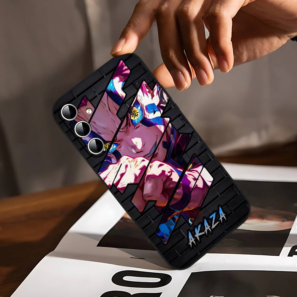 D-Demon Akaza S-Slayer Phone Case For Samsung Galaxy S24/S25/S22/S30/Note20/Lite/Ultra/5G/Plus/FE Soft Black