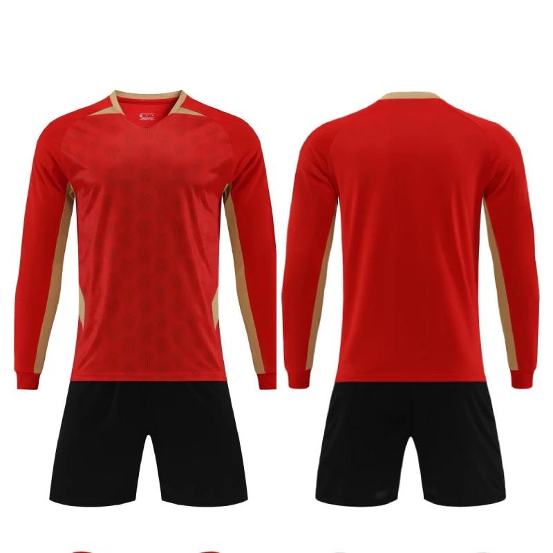 Men Kid Long Sleeve Football Jersey Set New Season Team Soccer Training Match Sports Uniform Suit for Children