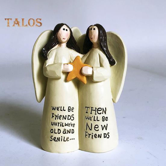 Angel Ornament Exquisite Workmanship Friendship Angel Statue Resin Angel Sculpture for Home