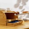 Bamboo Double-Layer Bread Box with Lid and Curtain for Kitchen Storage