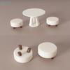 1:12 Dollhouse Minimalist White Table And Chair Set Model Casual Ornament Miniature Dollhouse Decoration Scene