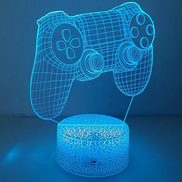 Gamepad 3D night light, USB interface, festive party atmosphere decoration night light, bedroom companion sleeping light Prize