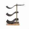 Decorative Bottle Display Stand Vintage Freestanding Beverage Artistic 3Bottle Rack