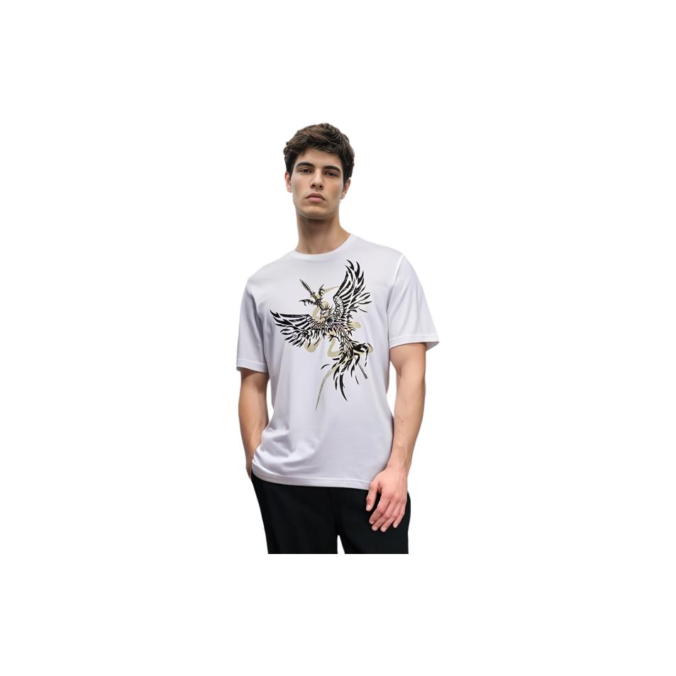 adidas Flying Bird Print Crew Neck Training T-Shirt Men Tops White FT2753
