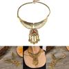 Ethnic Style Angel Wings Pendant Necklace With Geometric Design And Gold Finish For Trendy Wear