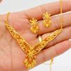 3-teiliges vergoldetes Dubai Damen Mode Schmuck Halsketten-Set, Saudi-Arabischer Schmuck