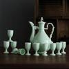 Ancient Style Retro Ceramic Baijiu Decanter Set with Wine Glasses