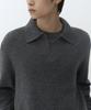 MUSINSA STANDARD [Victoria Wool] Slit Neck Collared Knit [Medium Grey]