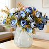 Mixed Artificial Flowers Bouquet Fake Peony Rose Hydrangea Flower for Vase Faux Silk Floral Arrangements for Table Centerpiece Wedding Party Bridal