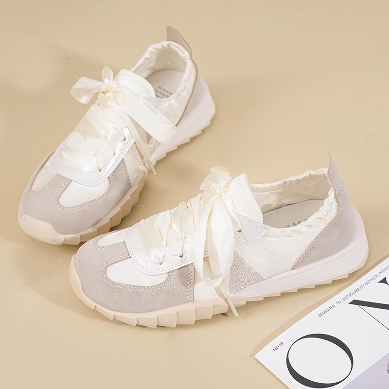 

[Customized] BR867 new breathable board shoes women s 2025 summer student sports shoes casual little white shoes with thick soles 35