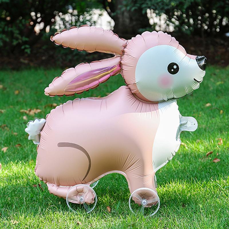 Stand-Up Elephant 4D Balloon with Wheel for Kids Birthday Decorations